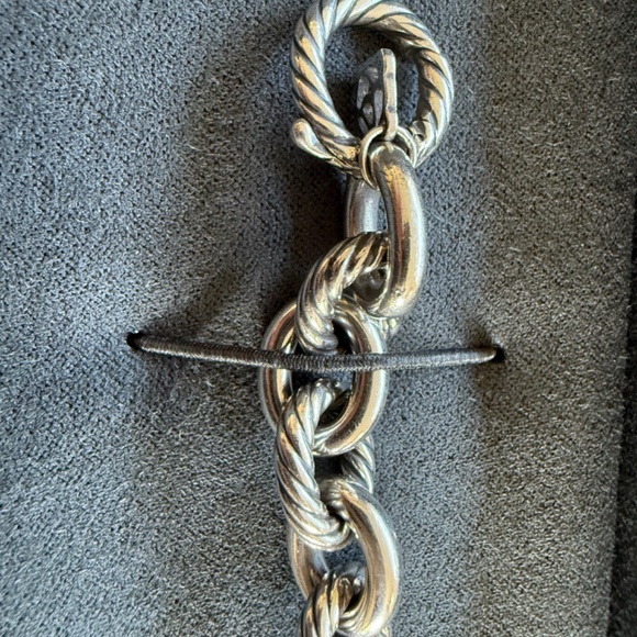 David Yurman | Sterling Silver Bracelet with Diamonds, 15mm - Picture 6 of 8